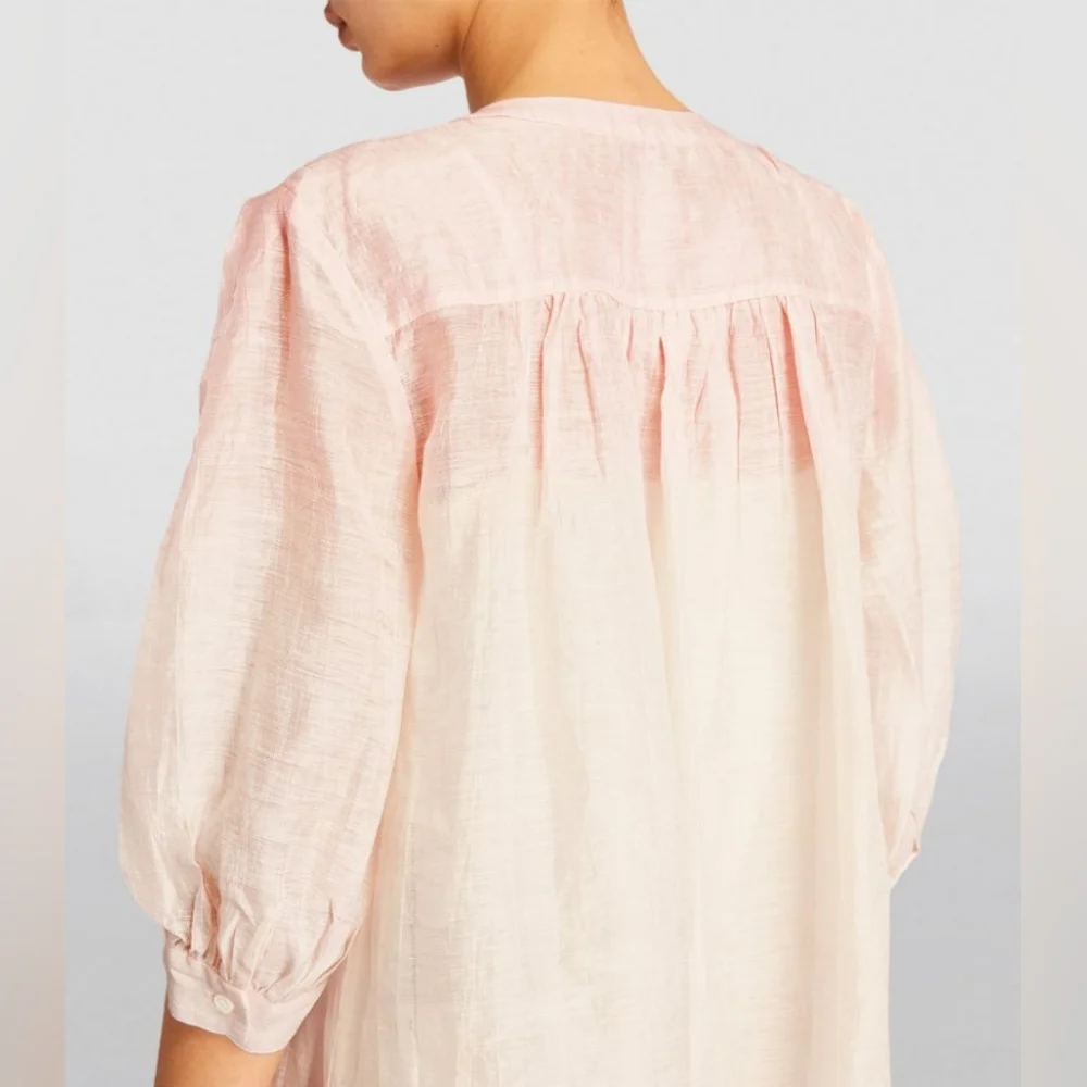SANDROLinen-Blend Mini Dress - Picture 7 of 8